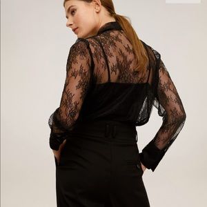 Mango floral lace blouse bloggers fav
